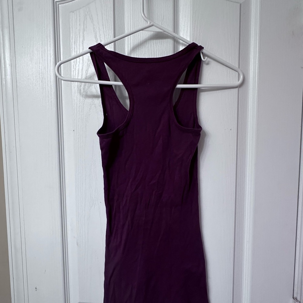 maroon colored racer back tank top